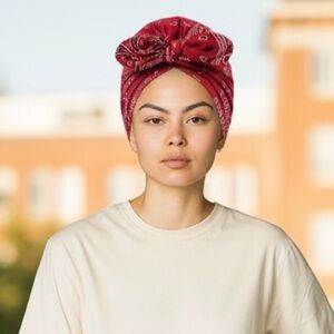 Burgundy Bandanna head wrap